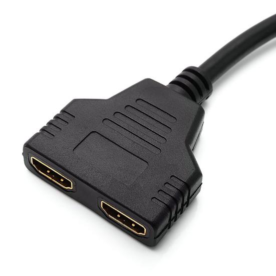 DOONJIEY 1 In 2 Out HDMI-compatible Splitter Male To Female Adapter Video Cable for PC