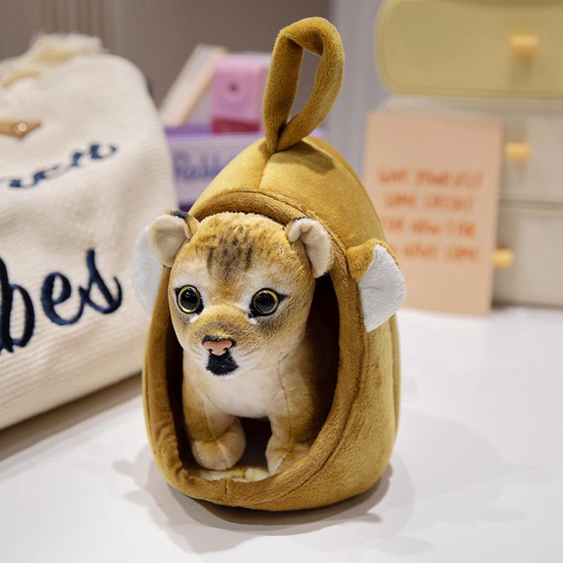 

18cm Kawaii Baby Tiger Lion Deer Leopard Plush Toys Stuffed Forest Animals Doll With Nest House Kids Christmas Birthday Gifts 18cm безодня