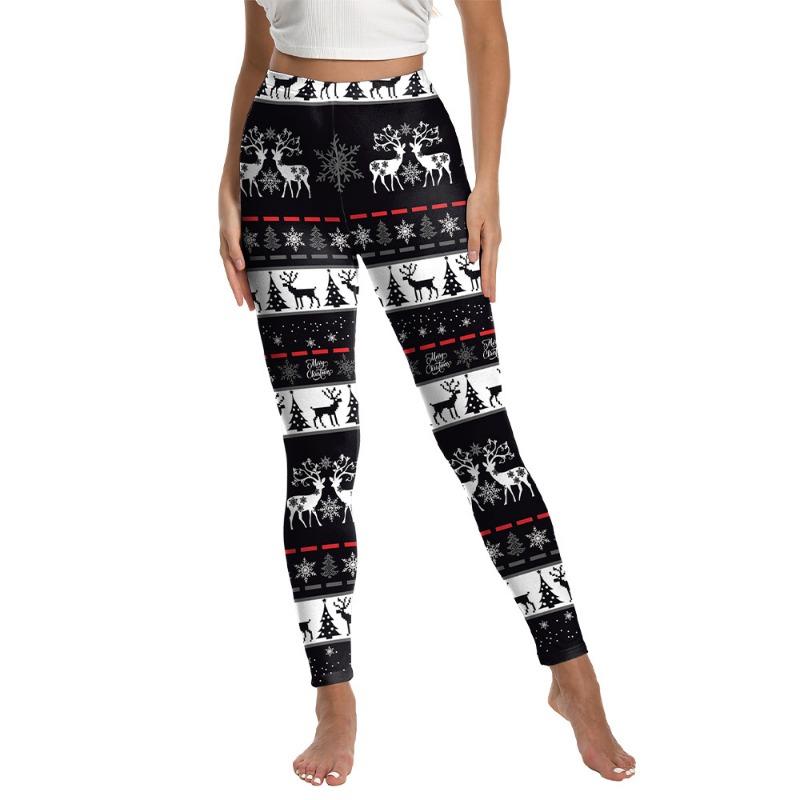 Christmas hot-selling women's leggings digital printing sports yoga pants peach hip pants women