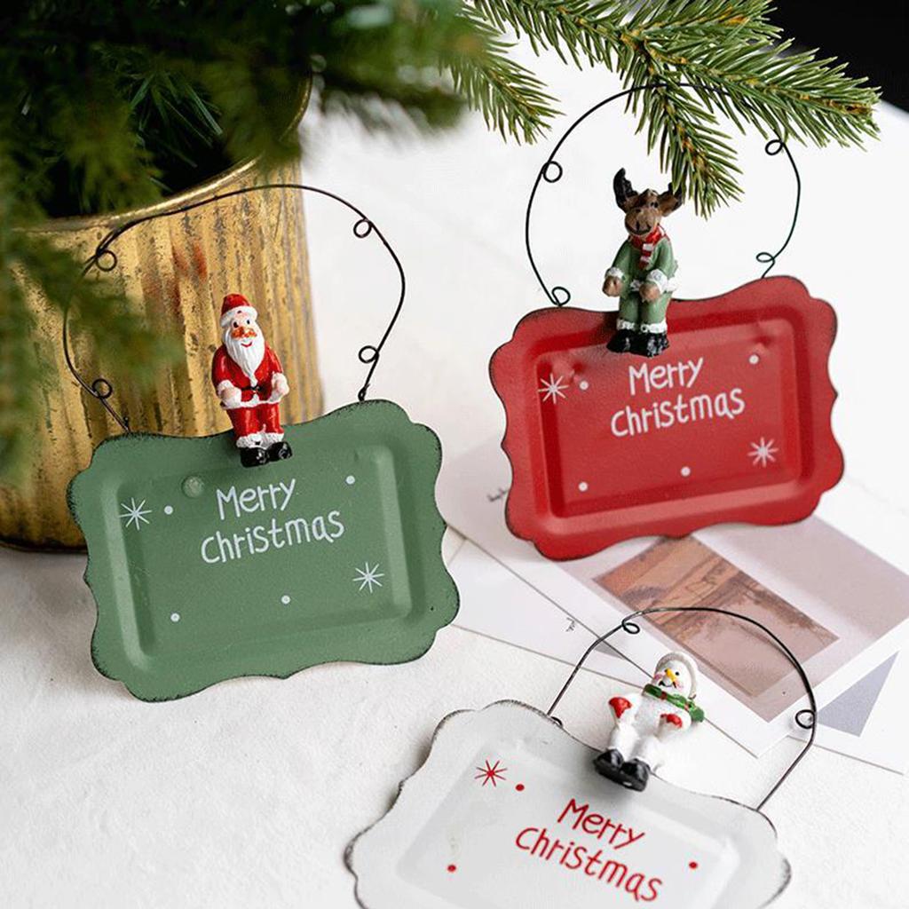 Christmas Iron Door Hanging Decorations, Welcome Doorplates, Elderly People, Snowmen, Reindeer Decorative Pendants, Christmas Tree Decorations
