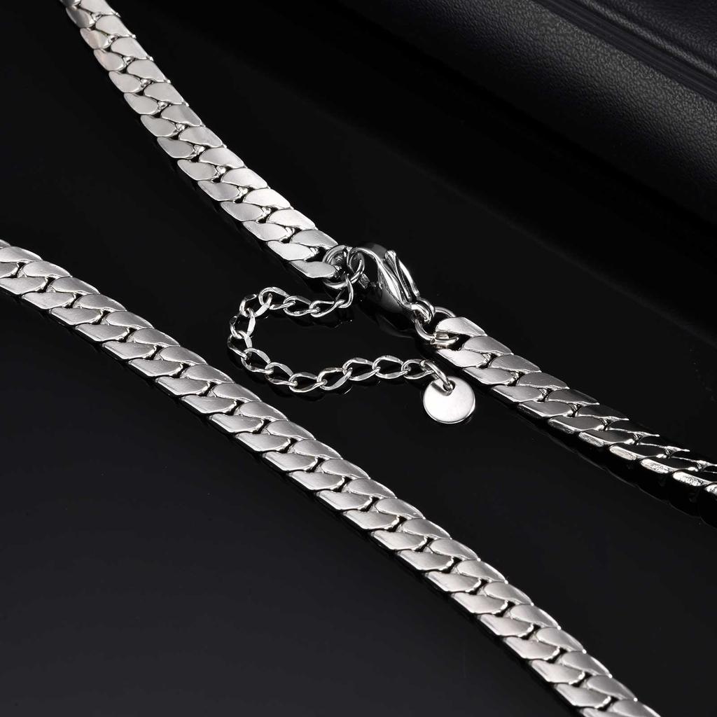 Edelstahl Kubanische Kette Halskette für Männer 6mm Kette Punk Minimalistische Halskette Hip Hop Wasserdichter Schmuck Geschenk 50/55cm