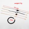 New European and American models, handmade black beaded map bracelet, round inlaid geometric black gemstones 1-piece set