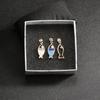 Bohemian Fish Element Cartoon Diamond Earrings - 3-Piece Set