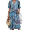 Women's V-neck Casual Summer Pocket Dress - New Print