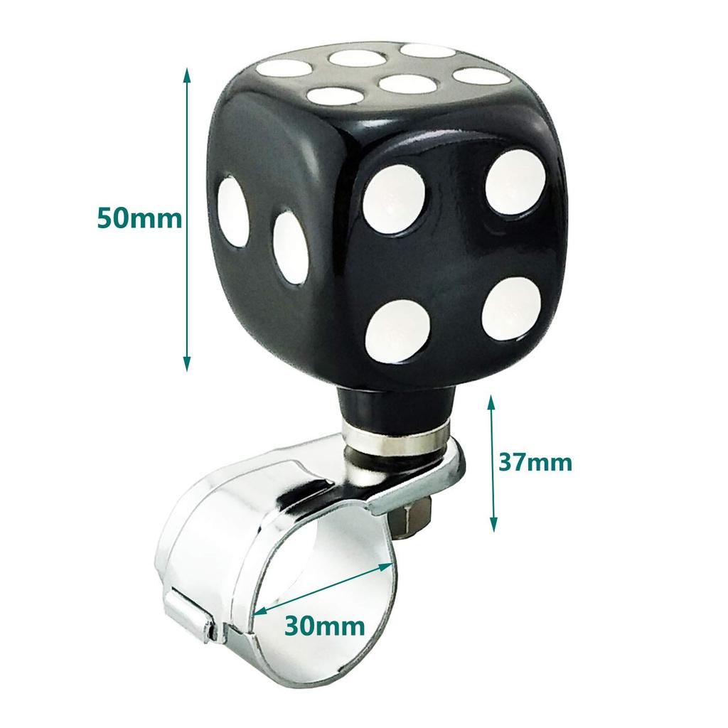 Lunsom Dice Handle Spinner Car Steering Parts Control Turning Helper for Universal Cars (Black & White)