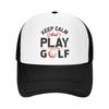 Custom Punk Keep Calm And Play Golf Baseball Cap for Unisex Women Breathable Trucker Hat Outdoor Snapback Dad Hat