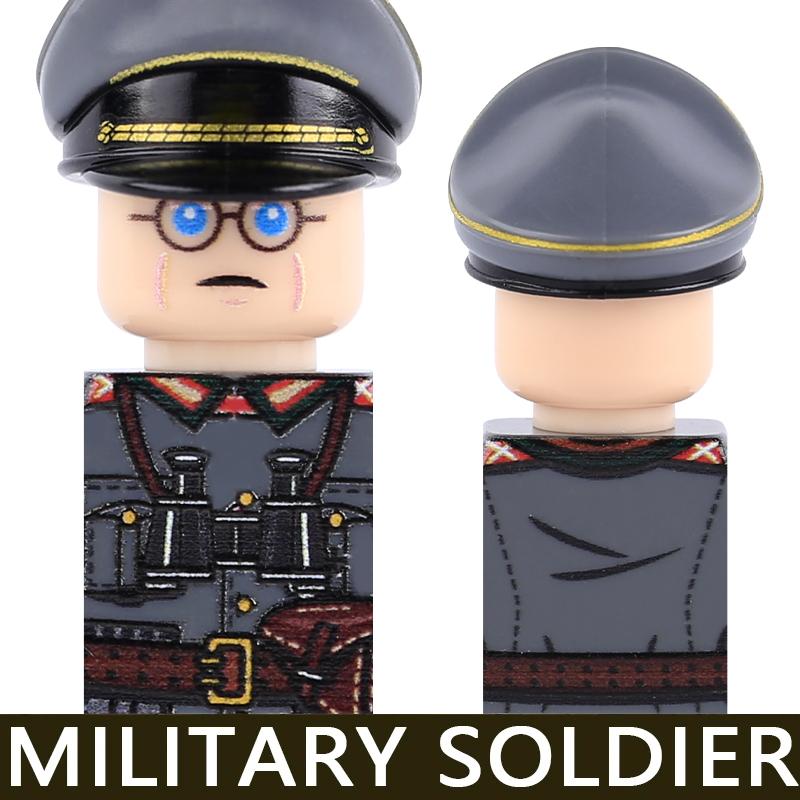 WW2 Military Soldier Figures Building Blocks Army Japanese Warrior Medical Nurse Officer Infantry Helmets UV Printed Bricks Toys