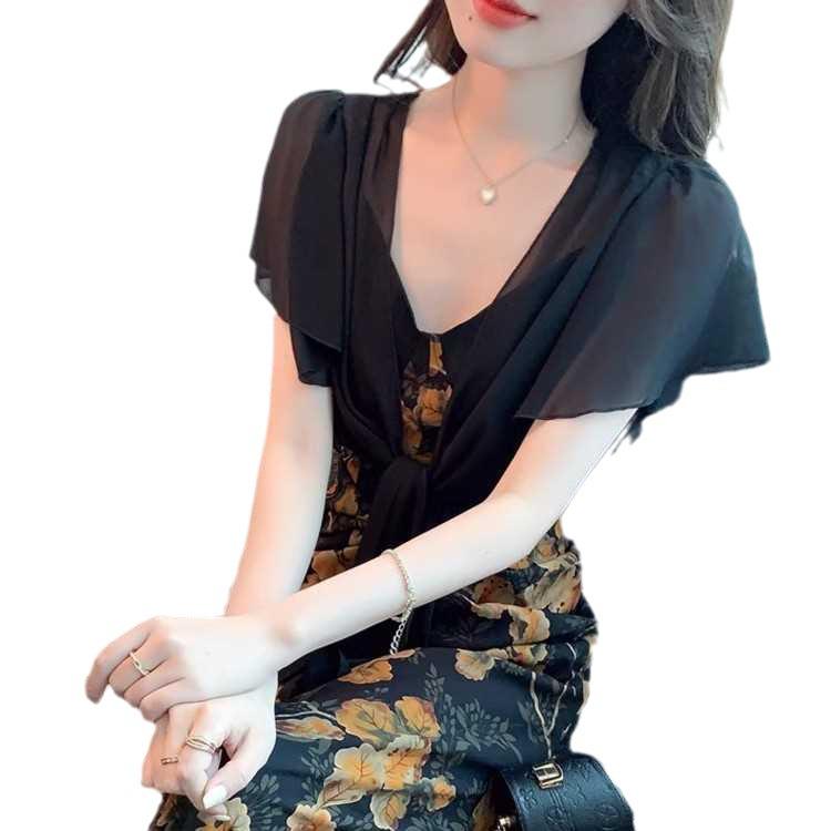 Damen Chiffon Cape: Leichter Sommer-Schal, Atmungsaktiver Sonnenschutz, Cardigan im Feen-Stil