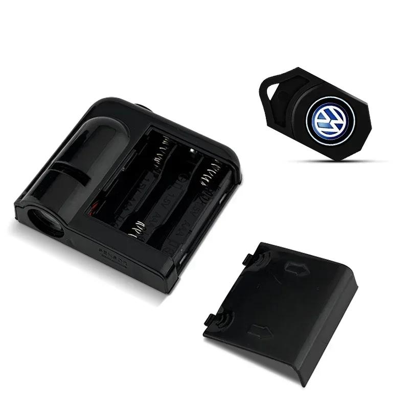 For VW New 2pcs Wireless HD Courtesy Lamp Car Door Projector Welcome Light For Volkswagen VW RLine R Golf Amarok T5 Phaeton ID