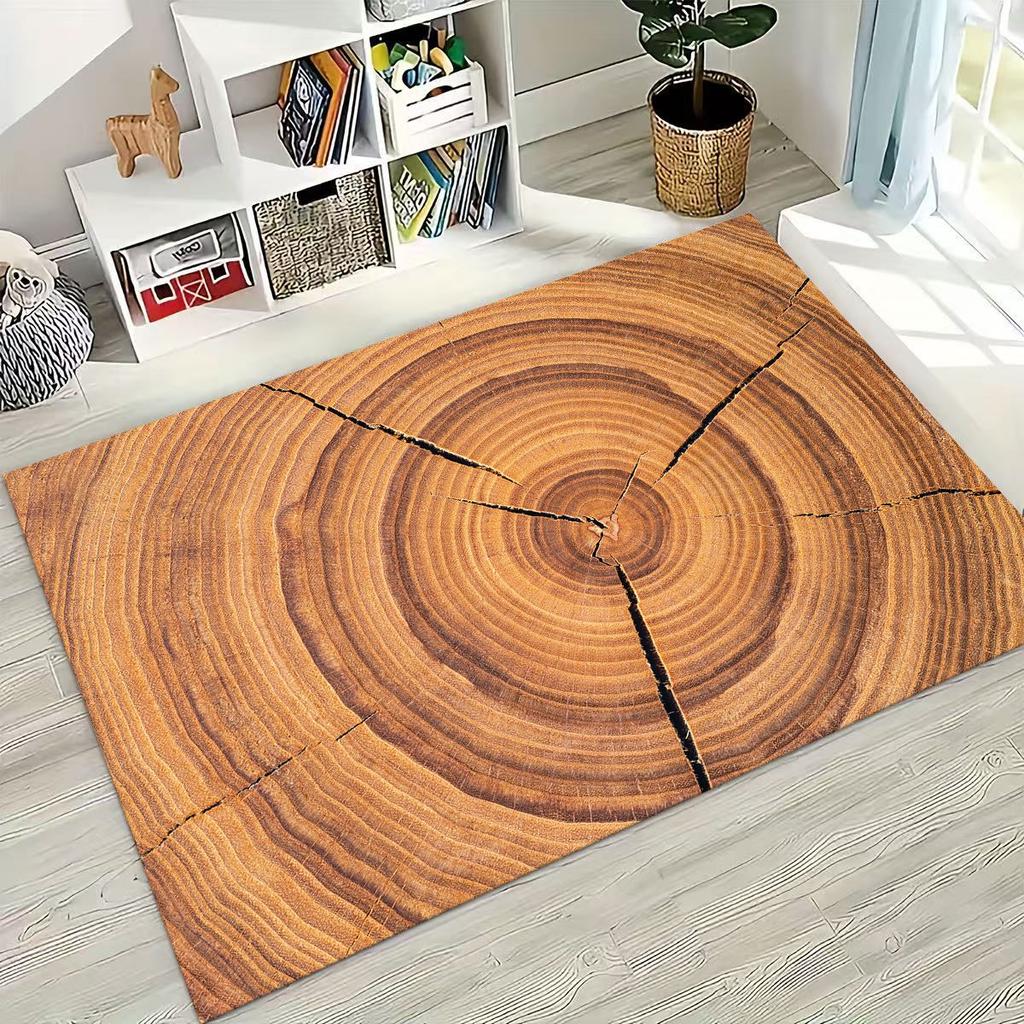 Rainbow Retro Wooden Board Black Brown Wood Grain Rug for Bedroom Living Room Sofa Home Doormat Decor,Large Non-slip Floor Mat