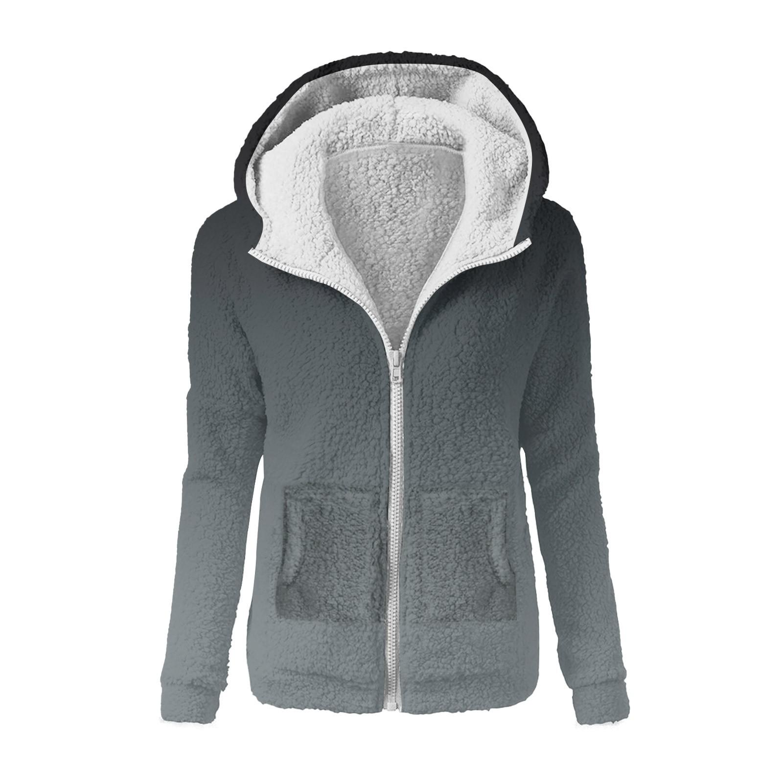 Женская модная толстовка с принтом свободная плюшевая куртка с капюшоном на молнии L чёрный 2185₽