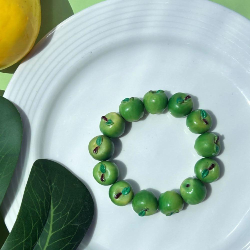 3D Fruit Dopamine Wrist Jewelry Multi-color Fruit Beaded Bracelet Y2K Resin Fruit Bracelet  Summer