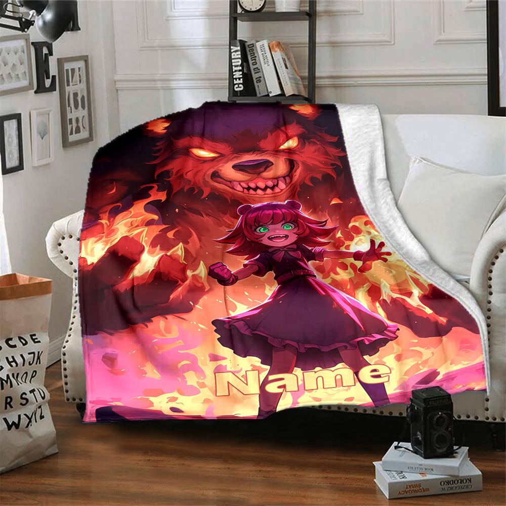 Custom Name League of Legends Theme Printed Blanket - Perfect for Couch, Bed, Travel & Outdoor Use | Machine Washable, Cozy & Durable.
