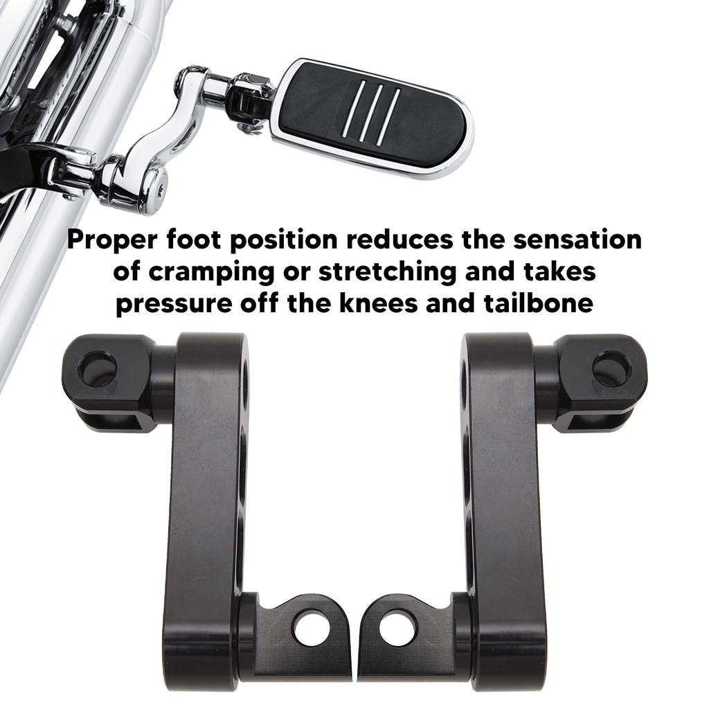 1 Pair Motorcycle Foot Peg Highway Extension Bracket 360° Adjustable Rugged Foot Peg Extension Bracket for Touring