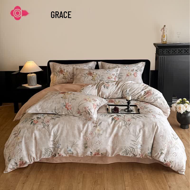 Grace Antibacterial 100% Cotton Brushed 4-Piece Bedding Set