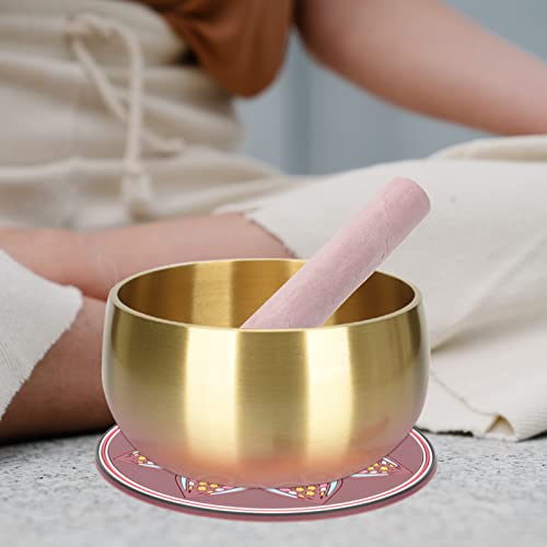 Lurrose Singing Bowl Mallet, Leather-Covered Beechwood Stick, Sound Bowl Striker, Precision Finish for Stable Acoustic Effect, for Tibetan Bowls
