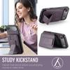 FIERRE SHANN 024 For iPhone Air Case Card Holder Kickstand Waxy Texture Leather + TPU Phone Cover