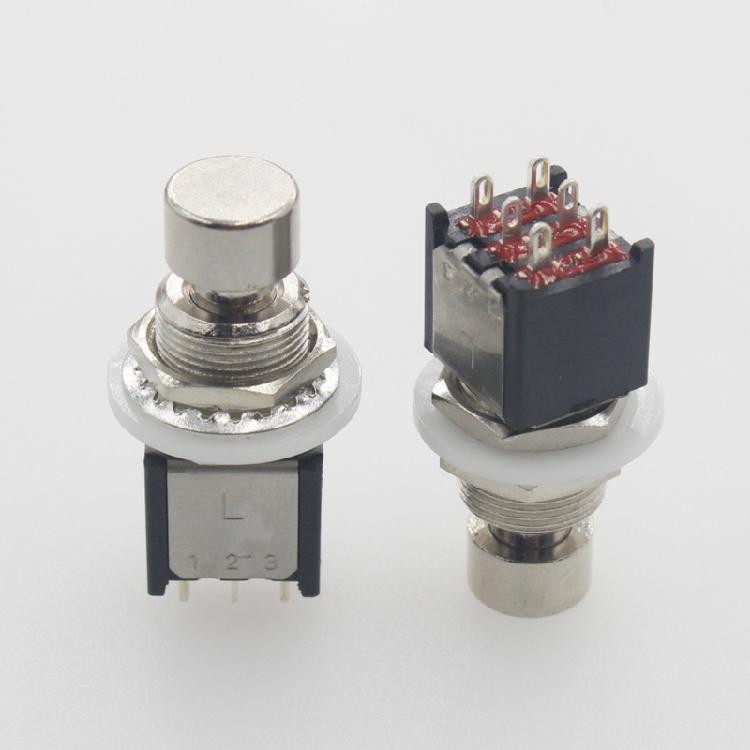 Interruttori a pedale per effetti per chitarra elettrica a 6 pin Pulsante di arresto di emergenza Pedale effetto chitarra Interruttore a pedale DPDT Resistente