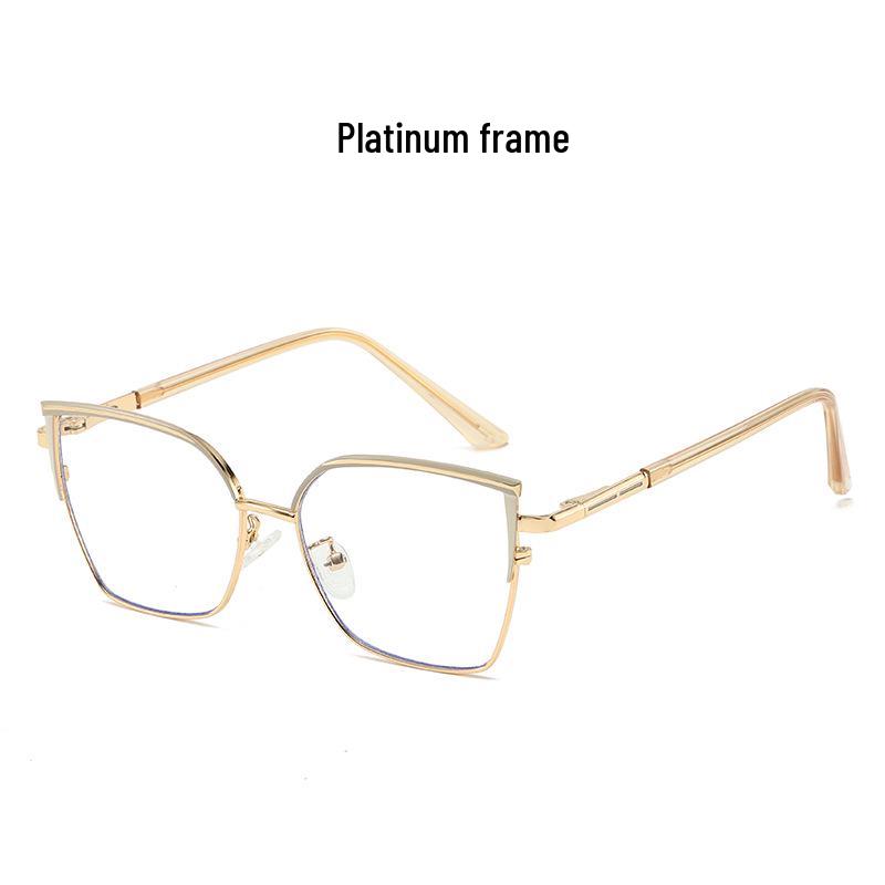 Color-Changing Anti-Blue Light Retro Cat-Eye Glasses with Metal Frame
