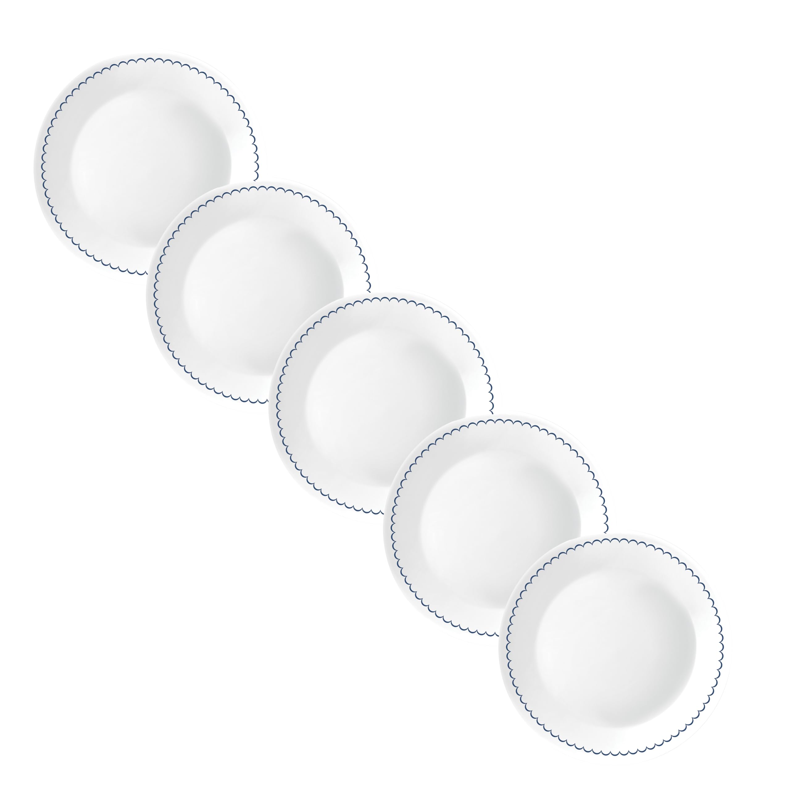 

Pearl Metal CORELLE Тарелки Caspian Lace, 21,5 см внешний диаметр, Ударопрочные, Легкие, Средние тарелки, J108-CPL, Набор из 5 штук, CP-1959