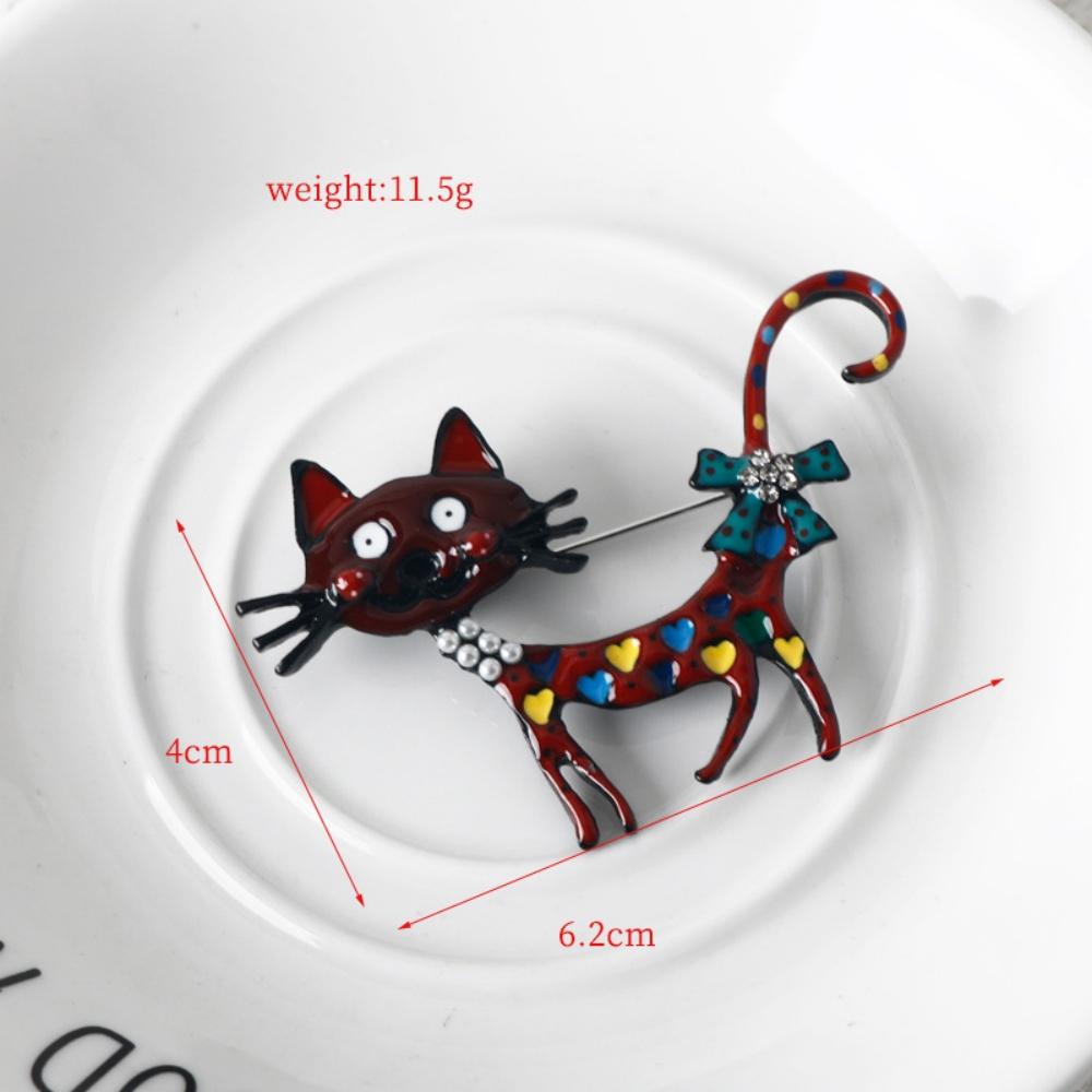 New Cute Cat Brooch Two Tone Enamel Pet Animal Party Casual Brooch Men's and Women's Gifts Festival Gifts