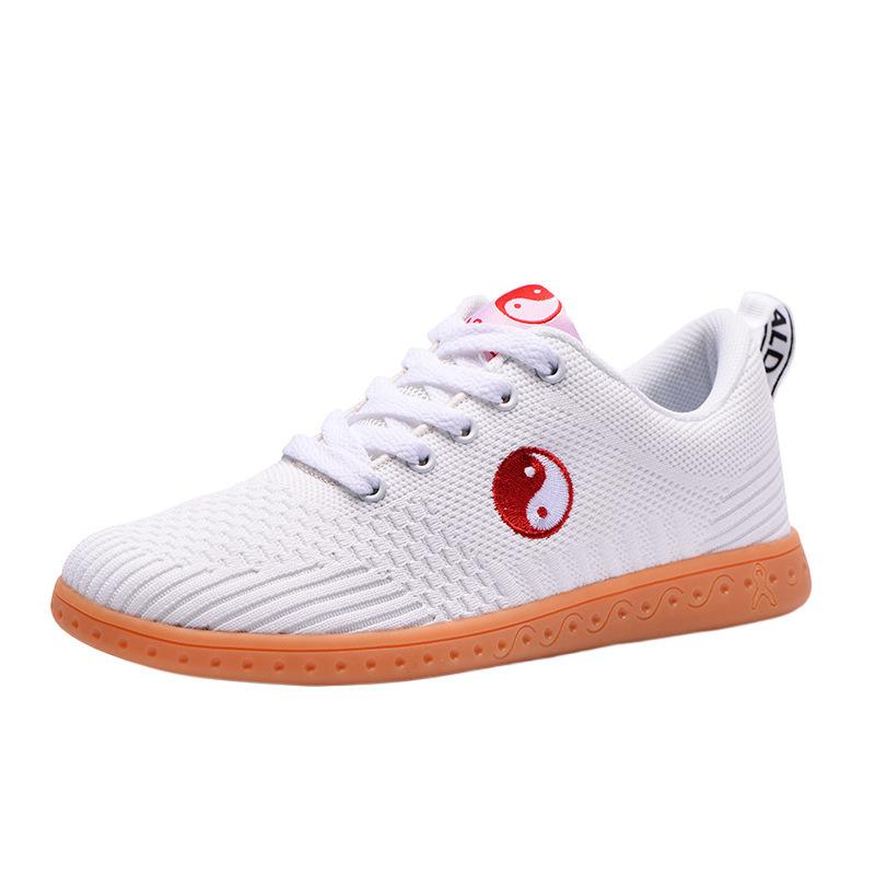 White Cloth Shoes Tai Chi Shoes Women's and Men's Breathable Mesh Beef Tendon Sole Tai Chi Sports Cloth Shoes Martial Arts Training Shoes