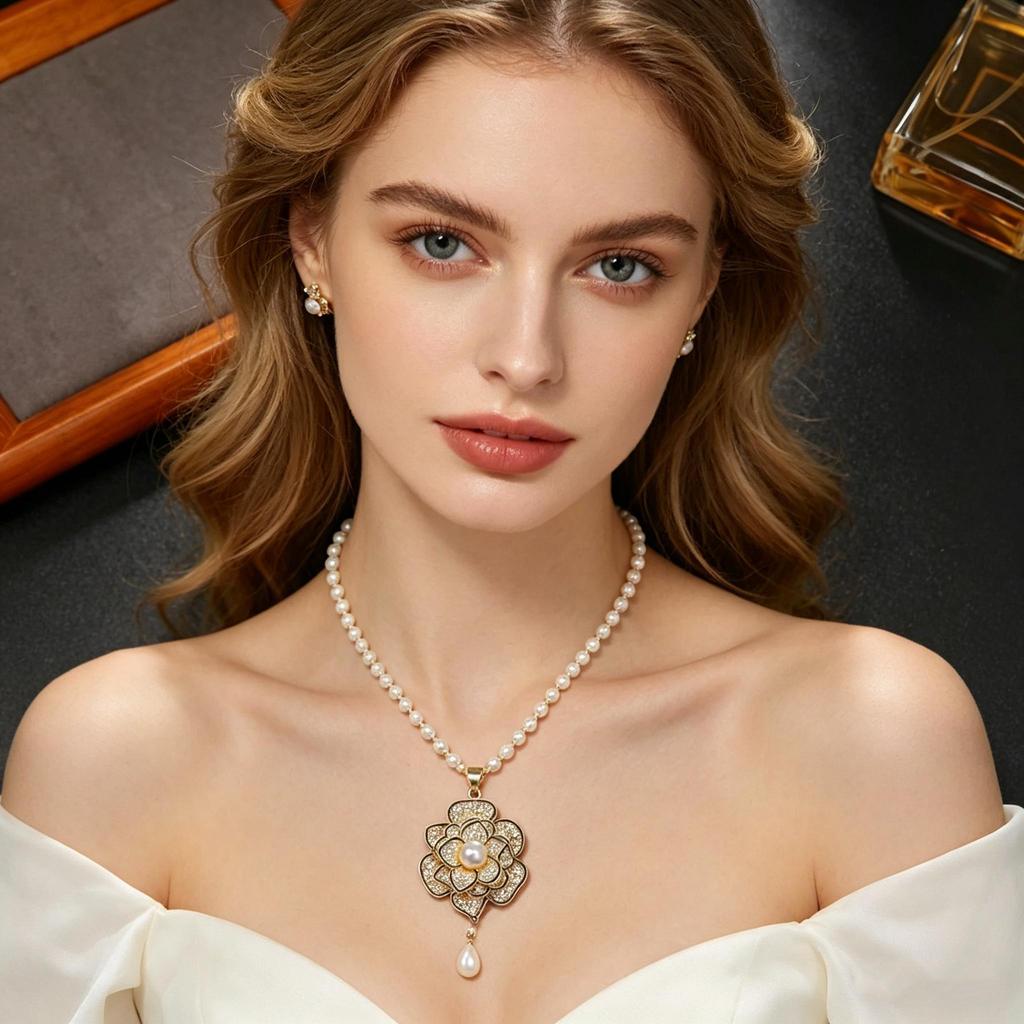 Long Exquisite Crystal Pendant Sweater Necklace for Women, High-End Elegant Versatile Fashion Sweater Chain Jewelry