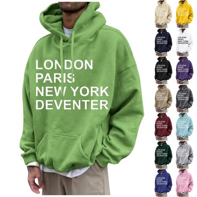 Ανδρικό φούτερ με φαρδιά στάμπα με κουκούλα Ανδρικό αθλητικό φούτερ casual μόδας