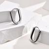 Vnox Viking Runes U Style Earrings for Men, Vintage Silver Color Stainless Steel Hoop Huggie Earrings,Gifts for Him Jewelry