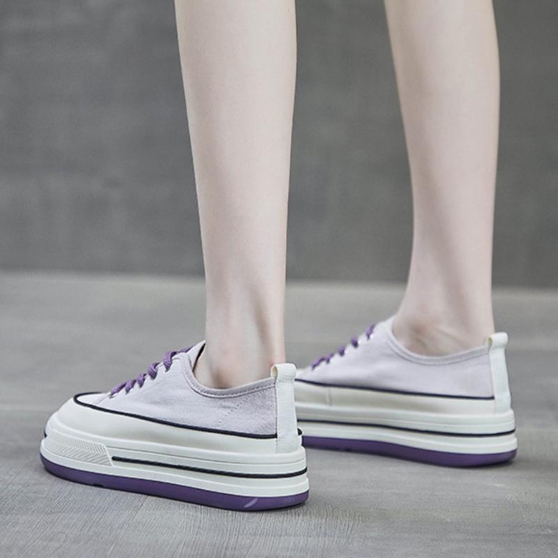 Canvas Shoes Women Spring Summer Casual Walking Platforms Vulcanized Shoes Ladies Fashion Chunky Sneakers