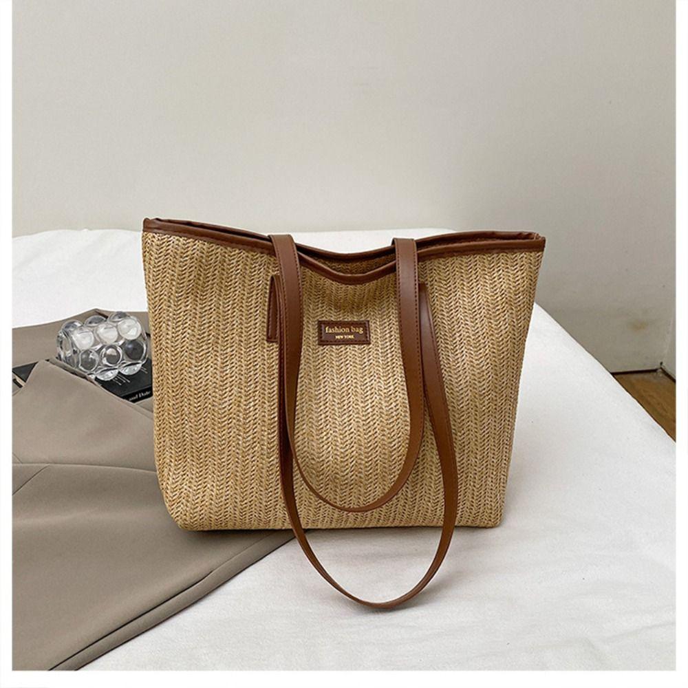 Leisure Straw Shoulder Bag Summer Tote Bag New Weave Straw Bag  for Women