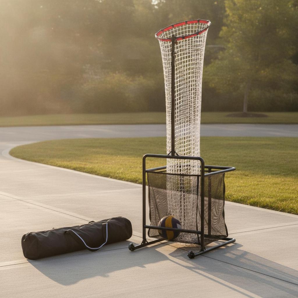 Volleyball Setter Target with Hoop Adjustable Height for Backyard
