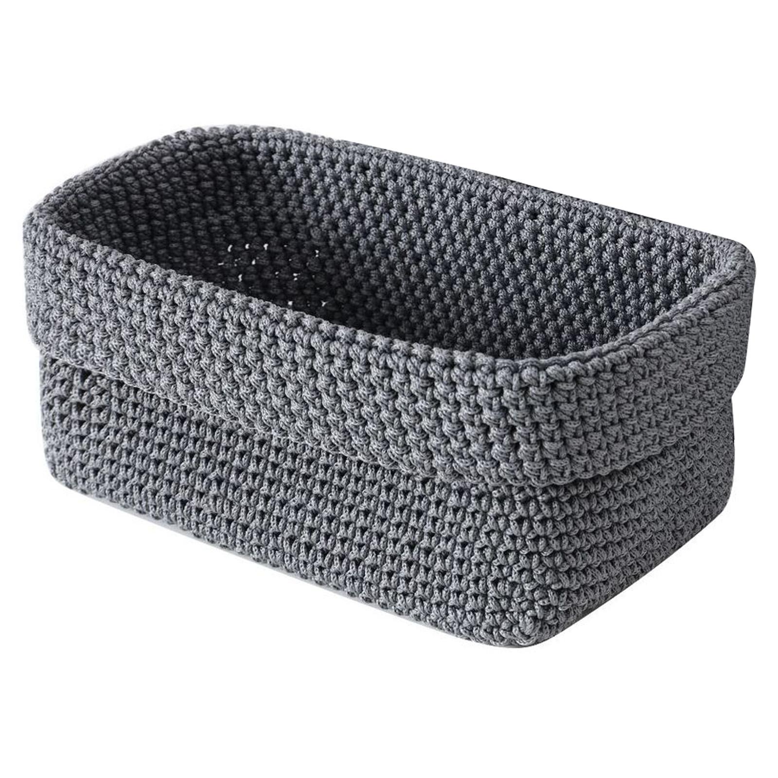 Плетеные корзины для хранения для организации полок декоративные корзины для хранения одежды книг полотенец и игрушек для домашних собак S серый 1060₽