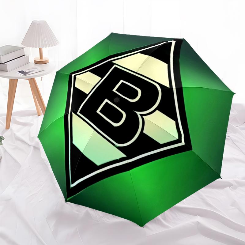 Printed Borussia Monchengladbach logo Printed Folding Umbrella,Outdoor,Leisure,And Travel Umbrella,Durable Umbrella Fabric,Birthday And Holiday Gift