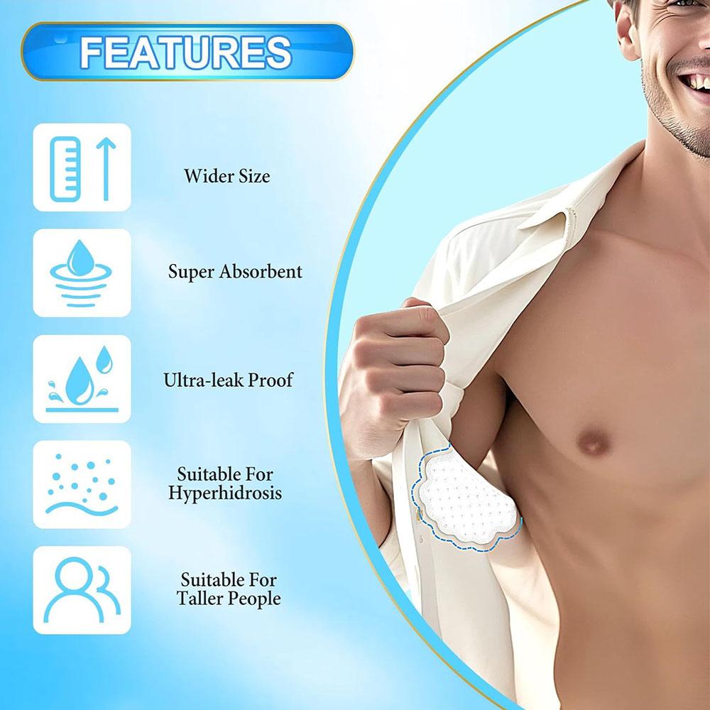 180 Pcs Armpit Sweat Pads For Men, Hyperhidrosis And Outdoor Work Meeting