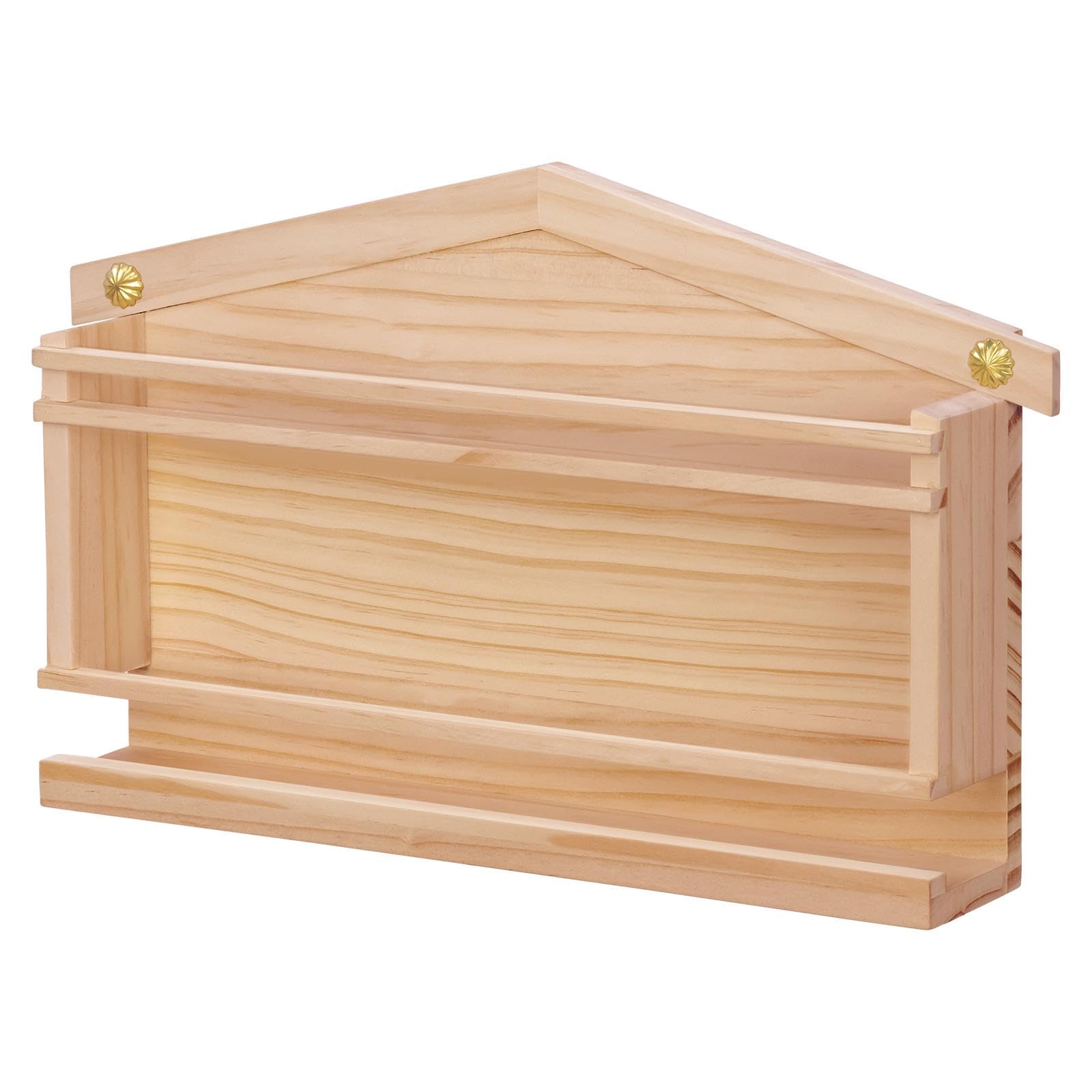 

Comolife Shinto Craftsman-Made Wide Amulet Holder, Wooden Amulet Holder, Hamaya (Haya) Holder, Natural Pine, Made in Japan