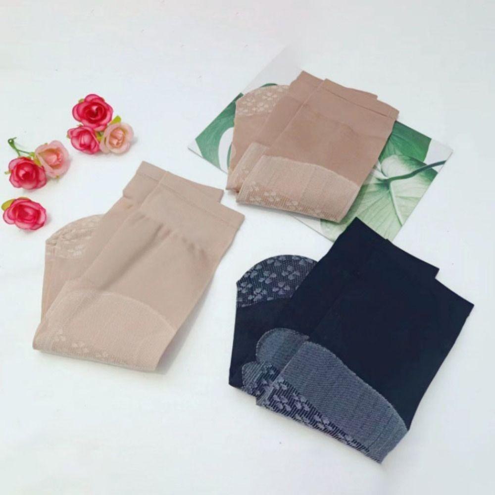 10Pairs Cotton Bottom Crystal Silk Socks Ultra-thin Silk Sheer Ankle Sock Mid-calf Tube Sock Summer