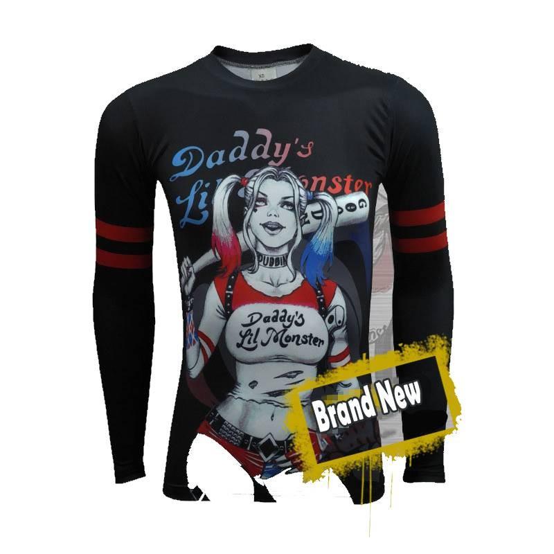Harley Quinn T Shirt For Men Long Sleeve Polyester Casual Streetwear Teenager Style