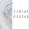 Instants Glamours 24PCS False Nail Set Featuring 3D Seashells Rhinestones Artwork Gradient Holographics Finish Reusable Press On Nail Multi Sizes