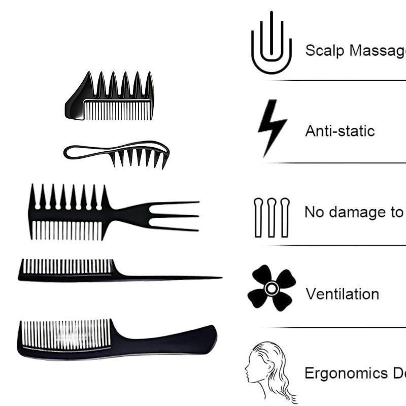 Pettine Volumizzante a Denti Lari Strumenti per Arricciare Capelli con Texture Soffice per Uomini Ideale per Tutti i Tipi di Capelli Strumenti per Acconciature