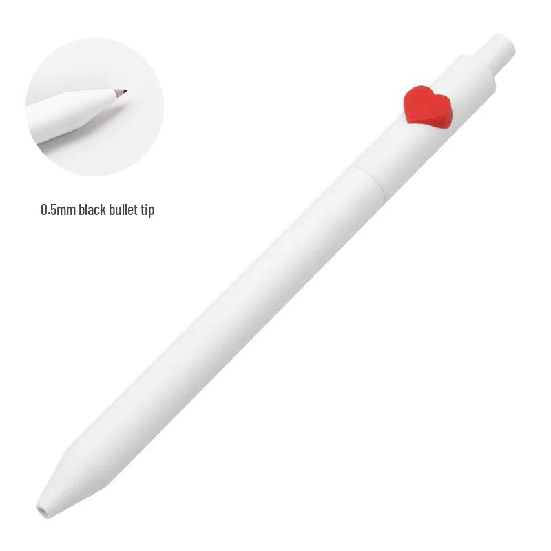 Shuyuan Black Gel Pen - Push-Button, Student Use, Minimalist Design, Candy-Colored Silicone Barrel.