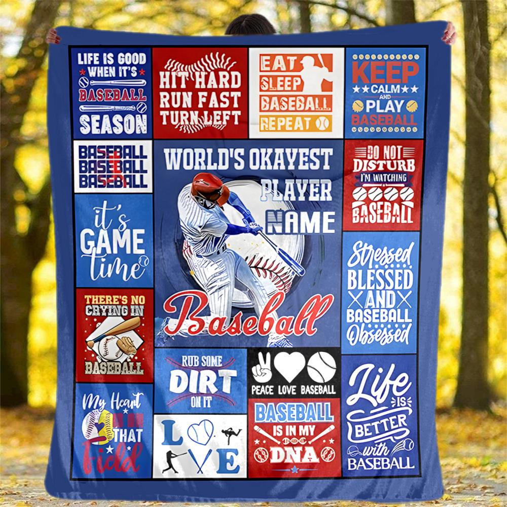 Baseball Player Motivational Quotes And Artwork Flannel Outdoor Blanket Gift Blanket Comfortable And Soft Lightweight And Portable Suitable For All