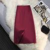 Women Suit Skirt A-Line Style High-Waisted Design Midi Skirt Back Slit