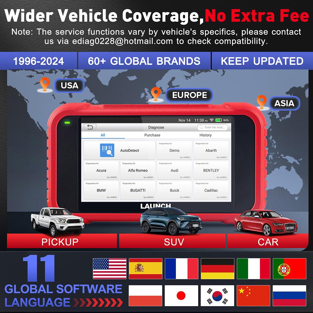2026 New-LAUNCH X431 CRP123E V3.0 CRP123I V3.0 Free Update Auto OBD2 Scanner CANFD Doip ENG ABS SRS AT System Diagnostic Tools