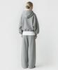 Prinoar [Set] String Overfit Two-Way Zip-Up Hoodie + One-Pleat String Pants - Melange