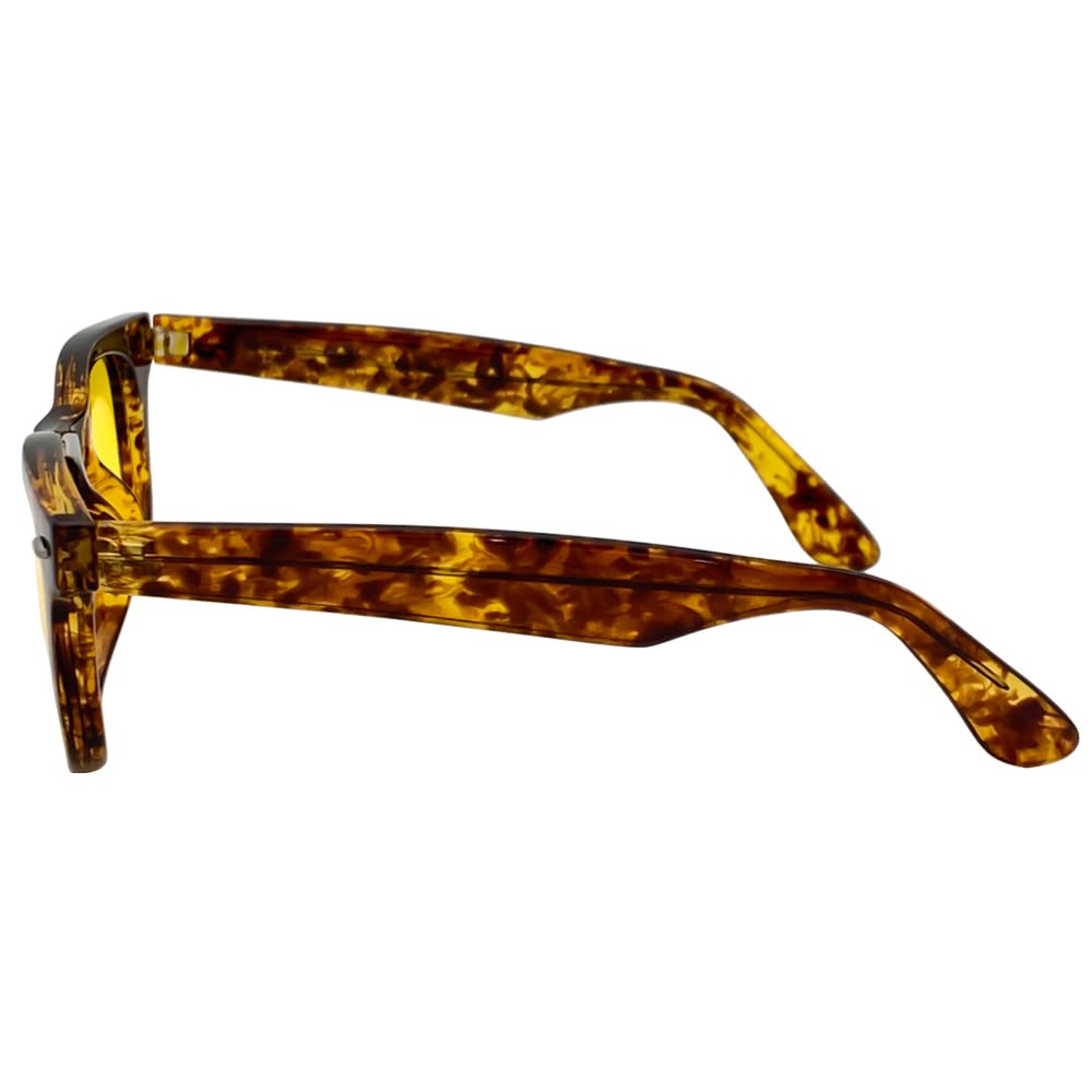 [CYPHUS] Cyphus Polarized Sunglasses, Wellington Style, Men's & Women's, Unisex, UV Protection, Casual & Stylish, SKYMD-8 (Brown DemiPolarized Yellow)