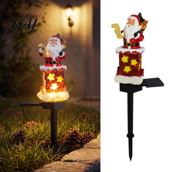 Seasonal Yard Ornaments Solar Garden Stake Light, Waterproof Christmas Outdoor LED Lamp with Warm Powered Path Lights Glow, Decorative