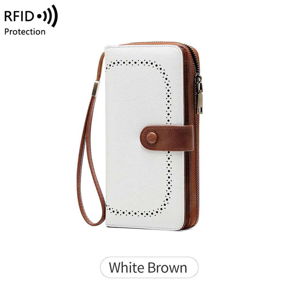 Retro-RFID-Akkordeon-Geldbörse für Damen mit Diebstahlschutz – großes Fassungsvermögen, grenzüberschreitender Stil