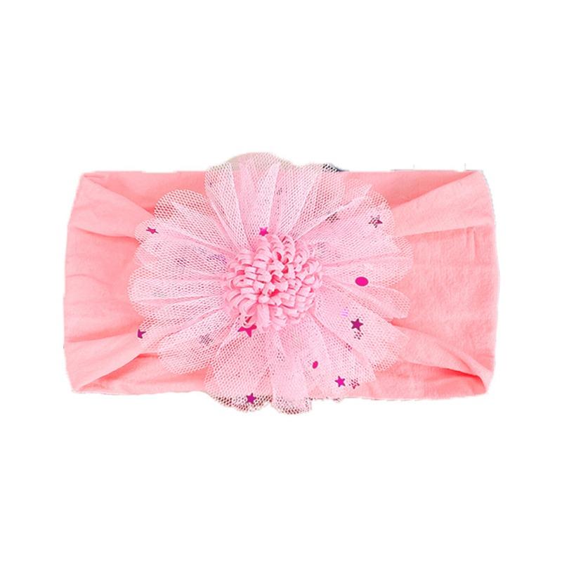 New mesh star flower headband, baby nylon headscarf headgear Babyhead