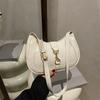 Retro Minimalist Hook Decor Underarm Bag, Y2K Half-Moon Shoulder Bag with Adjustable Strap